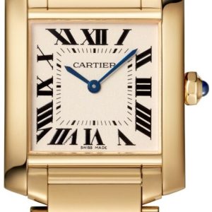 Cartier Damklocka WGTA0032 Tank Francaise Silverfärgad/18 karat gult