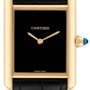 Cartier Damklocka WGTA0091 Tank Louis Svart/Läder