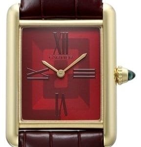 Cartier Damklocka WGTA0093 Tank Louis Röd/Läder