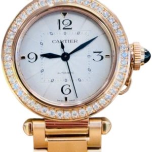 Cartier Damklocka WJPA0013 Pasha De Silverfärgad/18 karat roséguld