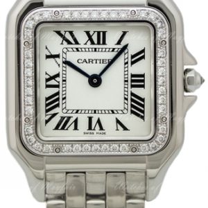 Cartier Damklocka WJPN0007 Panthere De Silverfärgad/18 karat vitt