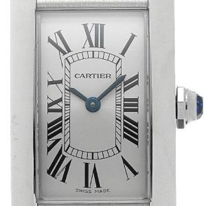 Cartier Damklocka WSTA0043 Tank Americaine Silverfärgad/Läder