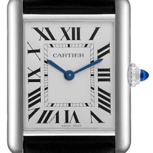 Cartier Damklocka WSTA0059 Tank Must Silverfärgad/Läder 33.7x25.5 mm