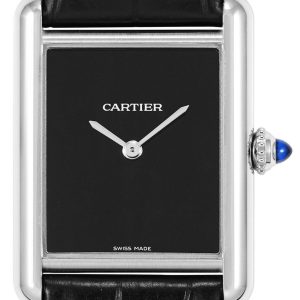 Cartier Damklocka WSTA0072 Tank Must De Svart/Läder