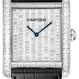 Cartier Herrklocka HPI00623 Tank Mc Diamantinfattad/Läder