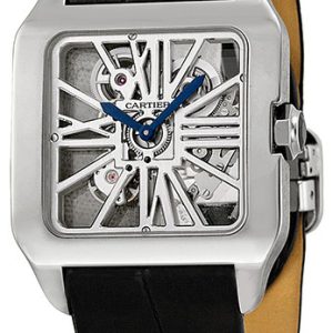 Cartier Herrklocka W2020033 Santos Dumont Skelettskuren/Läder