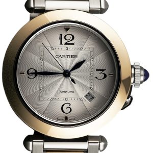 Cartier Herrklocka W2PA0009 Pasha De Silverfärgad/18 karat gult guld