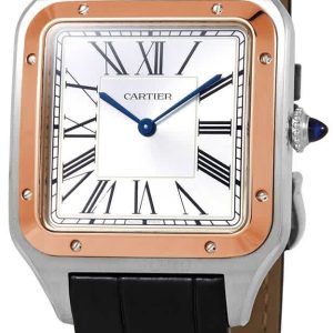 Cartier Herrklocka W2SA0017 Santos Dumont Silverfärgad/Läder