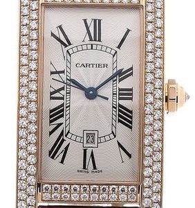 Cartier Herrklocka WB704751 Tank Americaine Silverfärgad/Läder