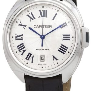 Cartier Herrklocka WGCL0005 Calibre de Vit/Läder ⌀40 mm