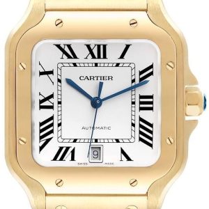 Cartier Herrklocka WGSA0029 Santos De Silverfärgad/18 karat gult guld