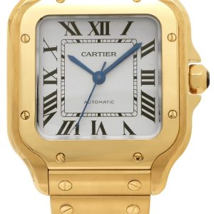 Cartier Herrklocka WGSA0030 Santos De Silverfärgad/18 karat gult guld