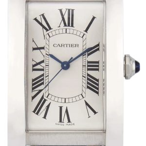 Cartier Herrklocka WSTA0045 Tank Americaine Silverfärgad/Läder