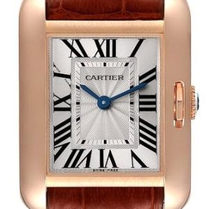 Cartier Tank Anglaise Damklocka W5310027 Silverfärgad/Läder