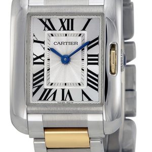 Cartier Tank Anglaise Damklocka W5310046 Silverfärgad/18 karat gult