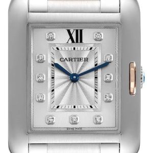 Cartier Tank Anglaise Damklocka WT100032 Silverfärgad/18 karat