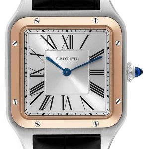 Cartier W2SA0011 Santos Dumont Silverfärgad/Läder