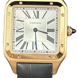 Cartier WGSA0021 Santos Dumont Silverfärgad/Läder