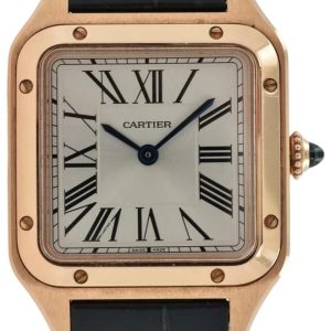 Cartier WGSA0022 Santos Dumont Silverfärgad/Läder