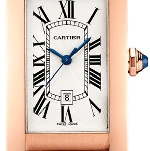 Cartier WGTA0046 Tank Américaine Silverfärgad/Läder 41.6x22.6 mm