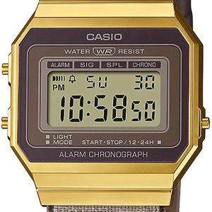 Casio Damklocka A700WEGL-5AEF Vintage LCD/Läder