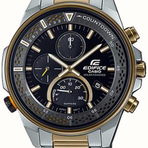 Casio Herrklocka EFS-S590SG-1AVUEF Edifice Svart/Gulguldtonat stål