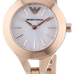 Emporio Armani Damklocka AR7329 Dress Vit/Roséguldstonat stål ⌀29