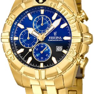 Festina Chrono Sport Herrklocka F20356-5 Flerfärgad/Gulguldtonat