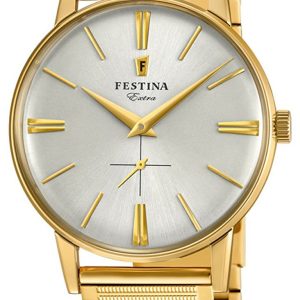 Festina Herrklocka F20251-1 Silverfärgad/Gulguldtonat stål ⌀36 mm