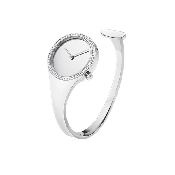 georg jensen - vivianna bygelklocka 27 mm - kvartsverk diamantinfattning