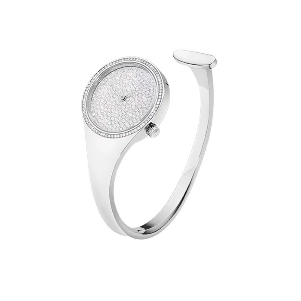 georg jensen - vivianna bygelklocka 27 mm - pavéinfattad diamanturtavla