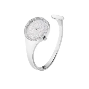 Georg Jensen - Vivianna Bygelklocka 27 mm - Pavéinfattad Diamanturtavla