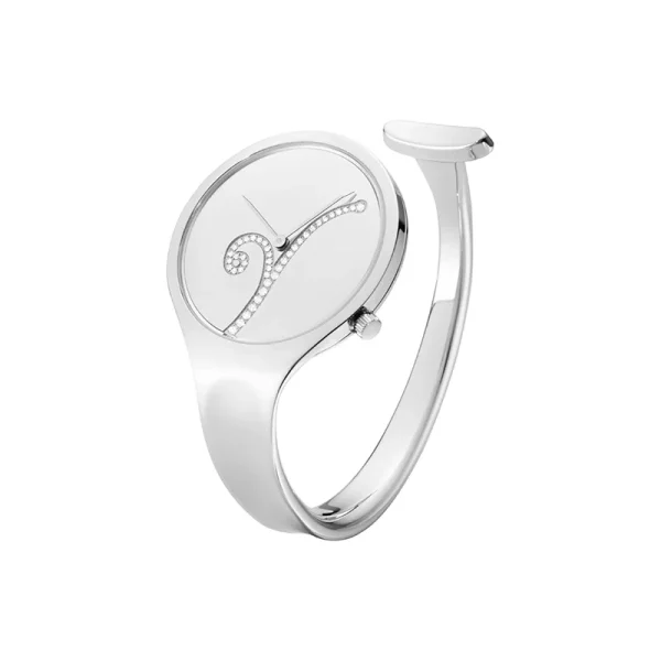 georg jensen - vivianna bygelklocka 34 mm - kvartsverk open swirl pavé