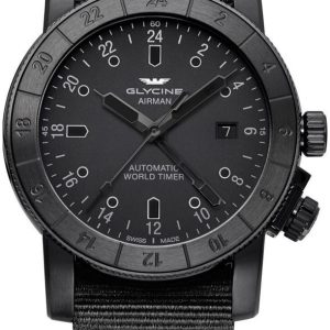 Glycine Airman Herrklocka GL0070 Svart/Textil ⌀42 mm