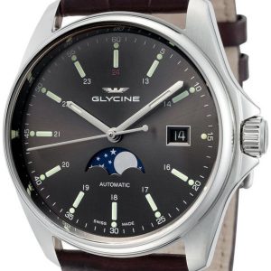 Glycine Combat Herrklocka GL0114 Grå/Läder ⌀40 mm