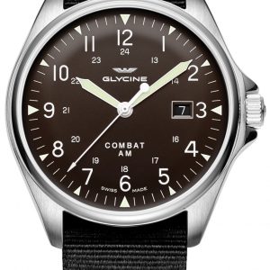 Glycine Combat Herrklocka GL0123 Brun/Textil ⌀43 mm