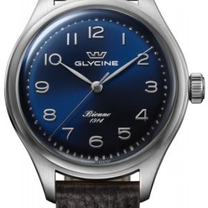 Glycine GL0334 Bienne 1914 Blå/Läder ⌀39 mm