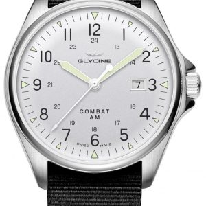 Glycine Herrklocka GL0124 Combat Silverfärgad/Textil ⌀43 mm