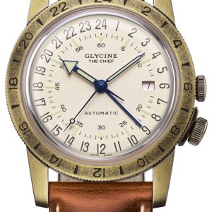 Glycine Herrklocka GL0304 Airman Vintage Vit/Läder ⌀40 mm