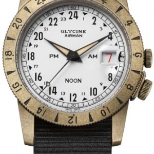 Glycine Herrklocka GL0378 Airman Vintage Vit/Textil ⌀40 mm