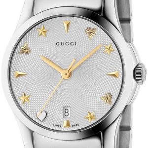 Gucci Damklocka YA126572A G-Timeless Silverfärgad/Stål ⌀27 mm