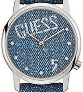 Guess Damklocka V1017M1 Blå/Läder ⌀30 mm