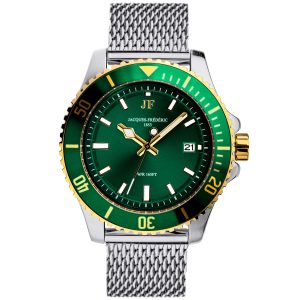 jacques-frédéric nautique mesh 18k gold / steel / green