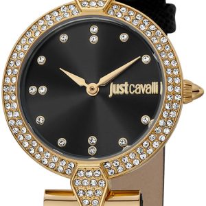 Just Cavalli Damklocka JC1L159L0025 Glam Chic Svart/Läder ⌀30 mm