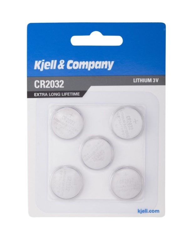 kjell & company litiumbatteri cr2032 5-pack