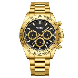 kompass chronorace gold black