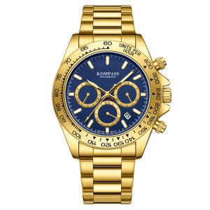 kompass chronorace gold blue