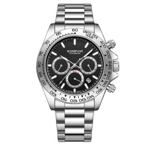 kompass chronorace silver black