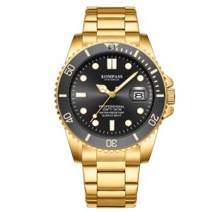 kompass grand diver gold black