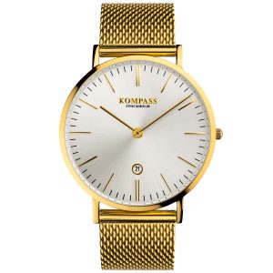 kompass nautilus gold mesh strap